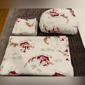 Pottery Barn Kids Santa Sleigh Full Sheet Set